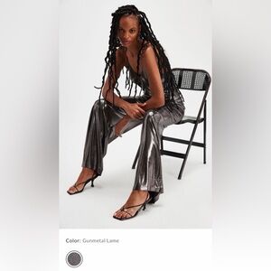 Free People Norma Kamali Shimmering Metallic Jumpsuit